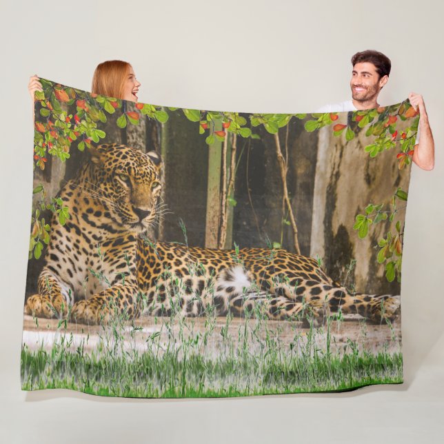 Animal Leopard Cat (60" X 80") Fleece Blanket (In Situ)