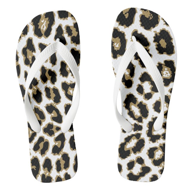 Animal Leopard Cheetah Print Pattern Flip Flops (Footbed)