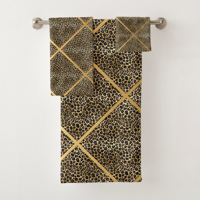 ANIMAL LEOPARD PRINT LUXURY GRID TOWEL 2 (Insitu)