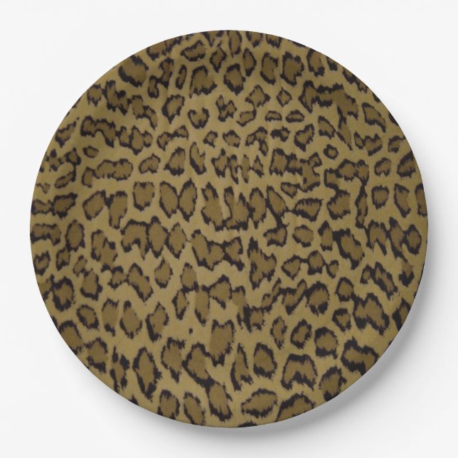 ANIMAL LEOPARD PRINT PAPER PLATES (Front)