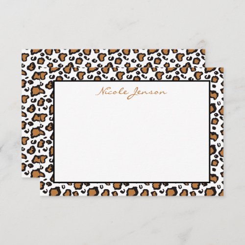 Animal Leopard Print Personalized Note Cards