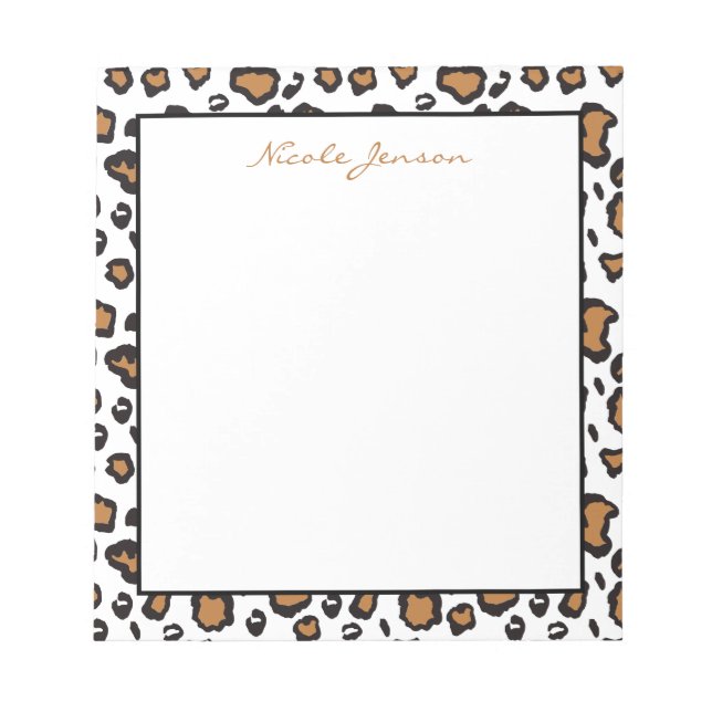 Animal Leopard Print Personalized Notepad (Front)