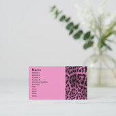 Animal leopard print - pink business card (Standing Front)