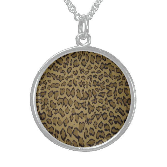 ANIMAL LEOPARD PRINT STERLING SILVER NECKLACE (Front)