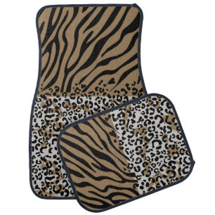 Animal leopard zebra pattern car floor mat