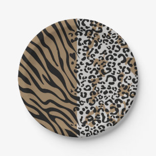 Animal leopard zebra pattern paper plates