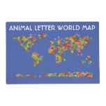 Animal Letters World Map Alphabet Placemat