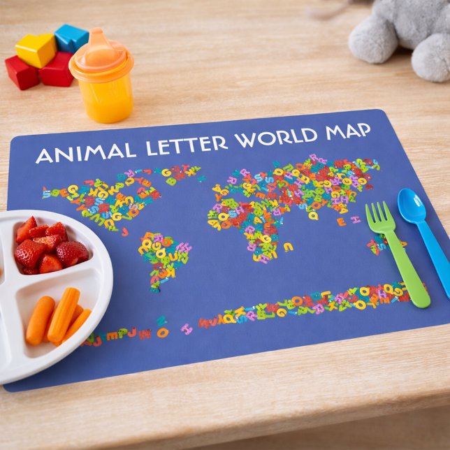 Animal Letters World Map Alphabet Placemat (Creator Uploaded)