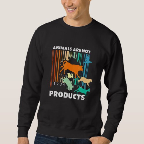 Animal Liberation Barcode Retro Welfare Animal Rig Sweatshirt