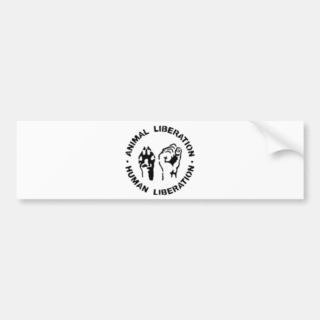 Animal Liberation - Human Liberation Bumper Sticker (Front)