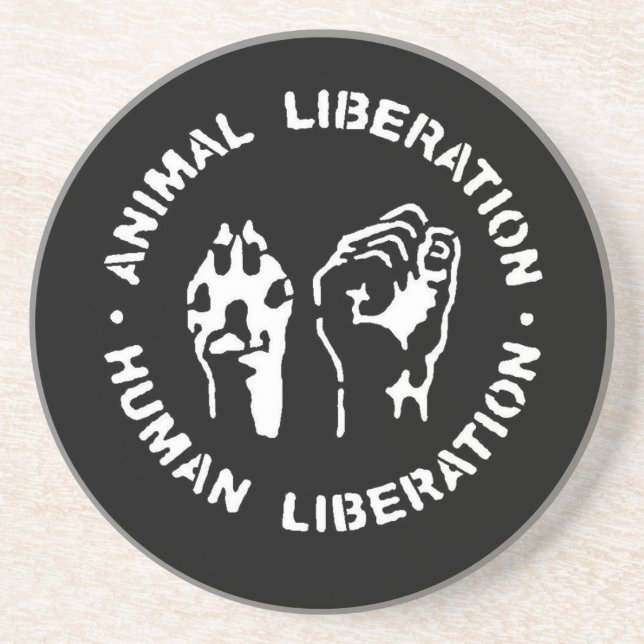 Animal Liberation Human Liberation Drink Coaster (Front)
