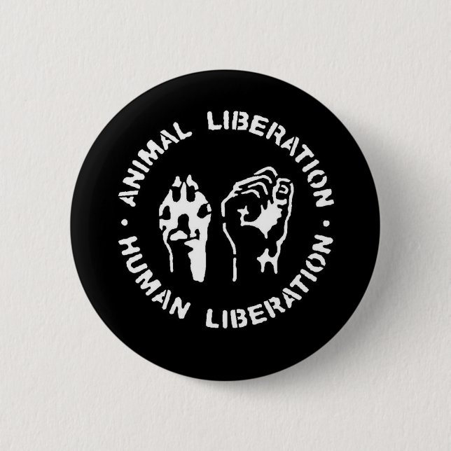 Animal Liberation Human Liberation Pinback Button (Front)