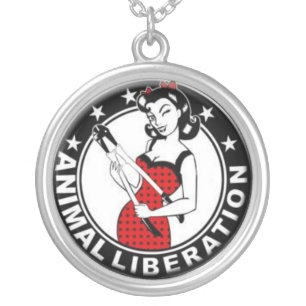Animal Liberation Pin-Up Girl Silver Plated Necklace