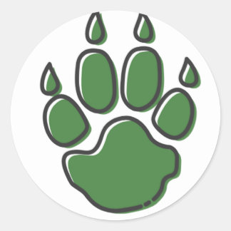 animal lion paw print classic round sticker