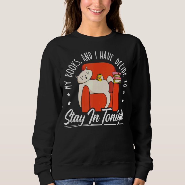 Animal Love Cat Bookish Books And Cats Sweatshirt (Front)