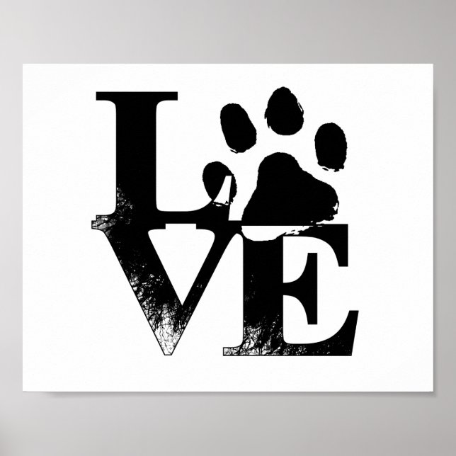 Animal Love Paw Print Poster (Front)