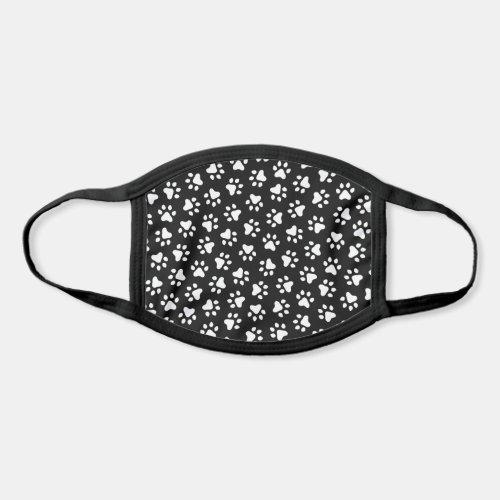 Animal Lover Black and White Paw Print Pattern Face Mask