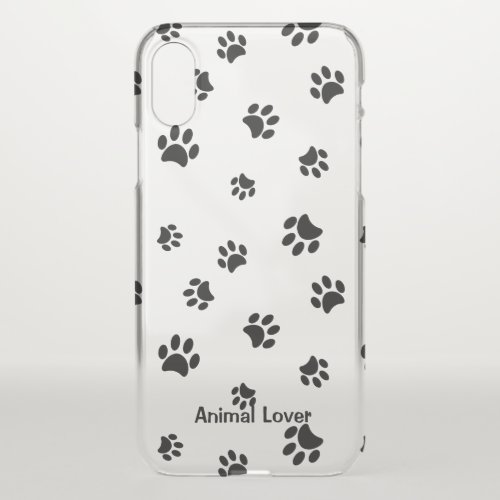 Animal Lover Black Paw Prints iPhone X Case