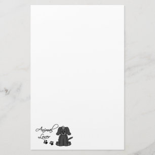 Animal Lover-Cartoon Dog and paw prints Stationery