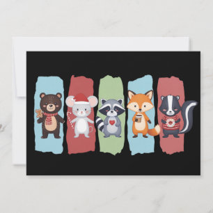 Animal Lover Christmas Raccoon Opossum Winter  Holiday Card