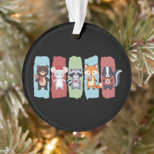 Animal Lover Christmas Raccoon Opossum Winter Ornament