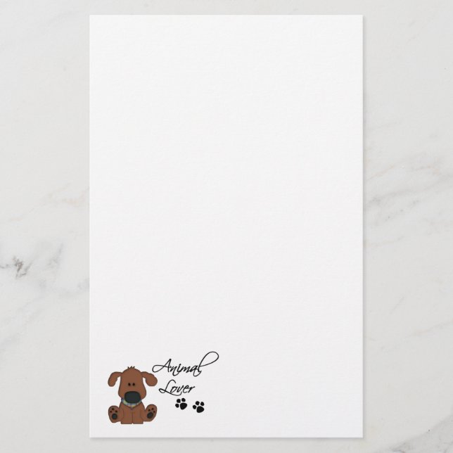Animal Lover-Dog and paw prints Stationery (Front)