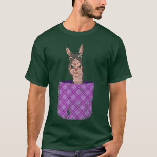 Animal Lover Farmer Farm Animal Cute Pocket Donkey T-Shirt