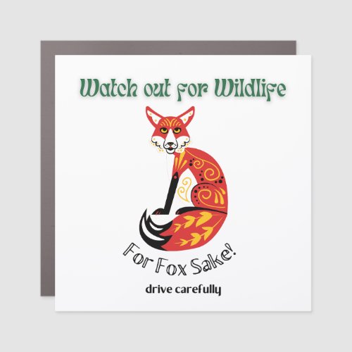 Animal lover fox wildlife awareness  car magnet