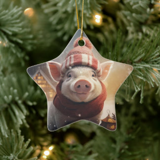 Animal Lover Gift, Farm Lover Gift, Cute Pig Ceramic Ornament