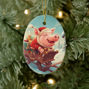 Animal Lover Gift, Farm Lover Gift, Cute Pig Ceramic Ornament