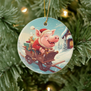 Animal Lover Gift, Farm Lover Gift, Cute Pig Ceramic Ornament