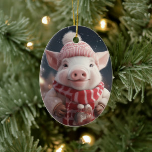 Animal Lover Gift, Farm Lover Gift, Cute Pig Ceramic Ornament