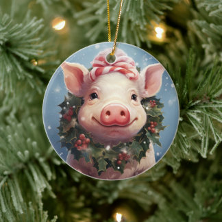 Animal Lover Gift, Farm Lover Gift, Cute Pig Ceramic Ornament