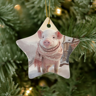 Animal Lover Gift, Farm Lover Gift, Cute Pig Ceramic Ornament