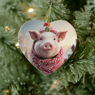 Animal Lover Gift, Farm Lover Gift, Cute Pig Ceramic Ornament