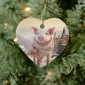 Animal Lover Gift, Farm Lover Gift, Cute Pig Ceramic Ornament