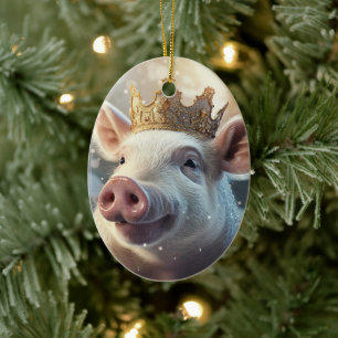 Animal Lover Gift, Farm Lover Gift, Cute Pig Ceramic Ornament