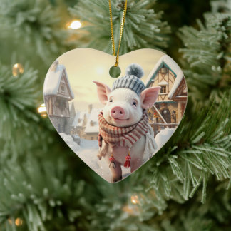 Animal Lover Gift, Farm Lover Gift, Cute Pig Ceramic Ornament