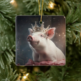 Animal Lover Gift, Farm Lover Gift, Cute Pig Ceramic Ornament