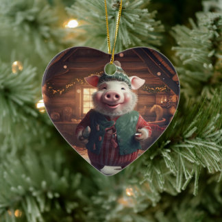 Animal Lover Gift, Farm Lover Gift, Cute Pig Ceramic Ornament