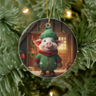 Animal Lover Gift, Farm Lover Gift, Cute Pig Ceramic Ornament