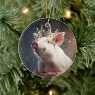 Animal Lover Gift, Farm Lover Gift, Cute Pig Ceramic Ornament