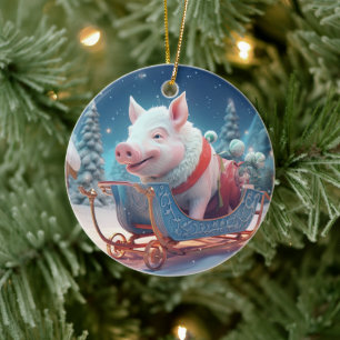 Animal Lover Gift, Farm Lover Gift, Cute Pig Ceramic Ornament