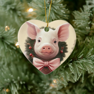 Animal Lover Gift, Farm Lover Gift, Cute Pig Ceramic Ornament