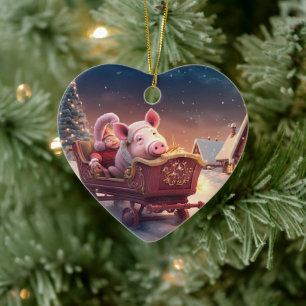 Animal Lover Gift, Farm Lover Gift, Cute Pig Ceramic Ornament