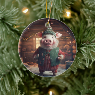 Animal Lover Gift, Farm Lover Gift, Cute Pig Ceramic Ornament