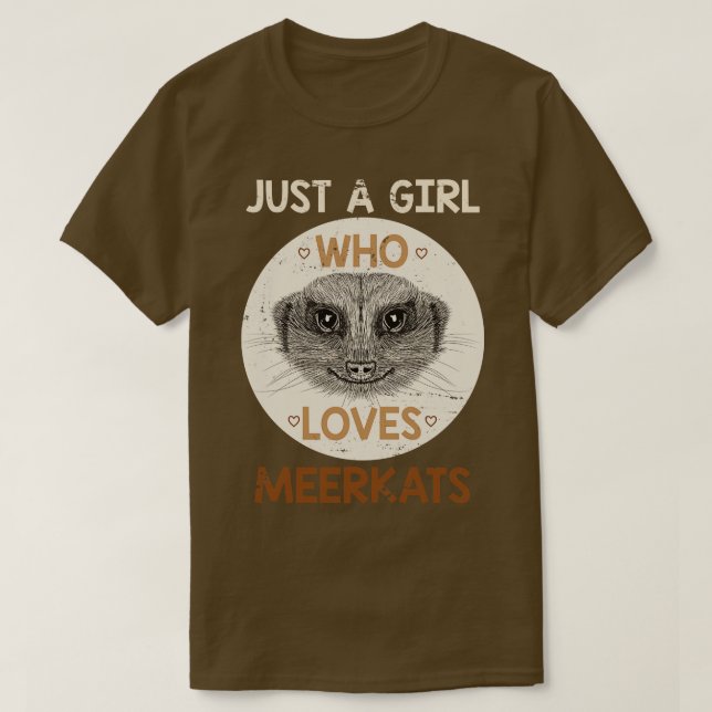 Animal Lover Girl Gift Africa Meerkat T-Shirt (Design Front)