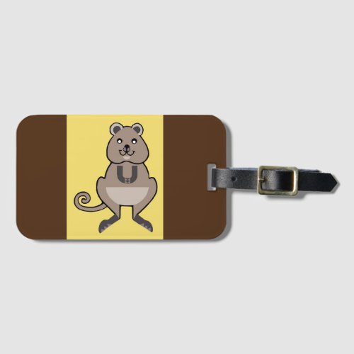 Animal lover _ Happy Quokka _Marsupial _ Brown Luggage Tag