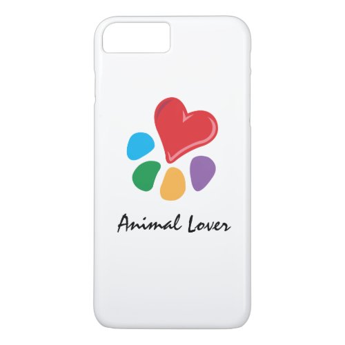 Animal Lover_Heart_Paw_Love Your Pets iPhone 8 Plus7 Plus Case