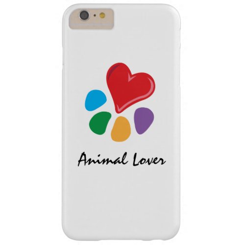 Animal Lover_Heart_Paw_Love Your Pets Barely There iPhone 6 Plus Case